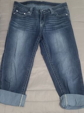 Daytrip Medium Dark Blue Boyfriend Jeans with Rolled Cuffs